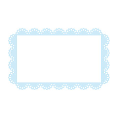 Simple blue lace frame, rectangle tag, label