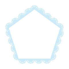 Simple blue lace frame, pentagon tag, label