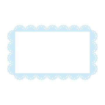 Simple blue lace frame, rectangle tag, label