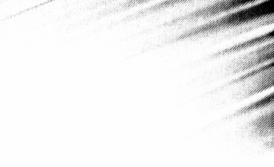Macro halftone gradient with diagonal speedline streaks emerging from the corner. Black printed dots and lines on a transparent background.