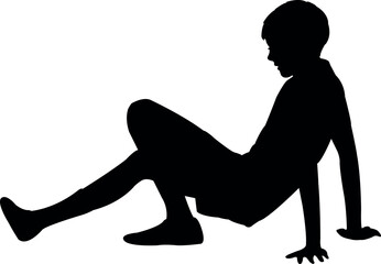 a boy body silhouette vector