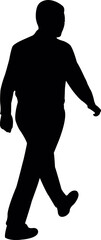 a man walking body silhouette vector
