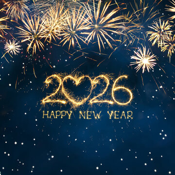 Happy New Year 2026 Greeting card