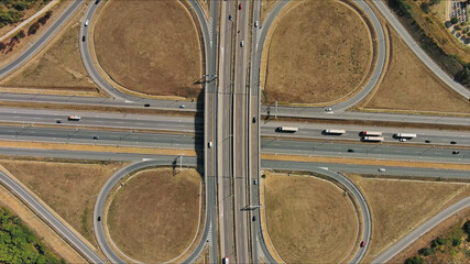 Road interchange or highway intersection. Junction transportation
