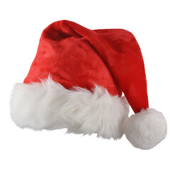 Festive Red Santa Claus Christmas hat holiday greeting cards Overlay PNG isolated on Transparent Background