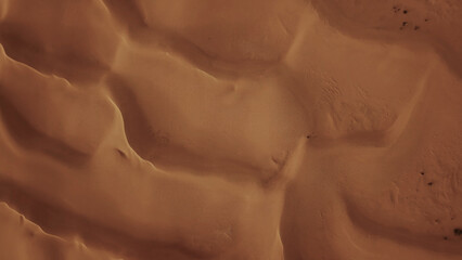 Aerial top view on sand dunes in desert