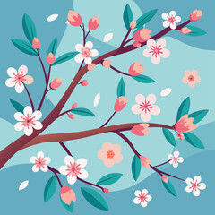 Fototapeta premium cherry blossom seamless pattern