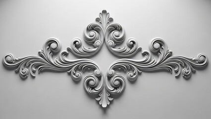 Elegant Plaster Ornament - A Detailed Decorative Element for Design.