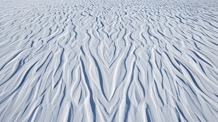 Snow-covered terrain with wave-like patterns&mdash;highlighting nature&rsquo;s artistry through wind-shaped symmetry and frozen elegance.