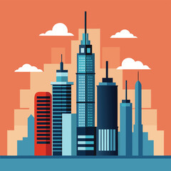Obraz premium city skyline with city