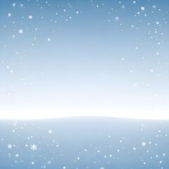 Snowflakes fall over a soft white ground beneath a gradient blue sky&mdash;evoking winter calm, seasonal beauty, and holiday serenity.
