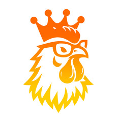 Regal Rooster King with Glasses Logo
