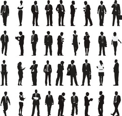 hand drawn silhouettes of peoplebusiness people silhouettes