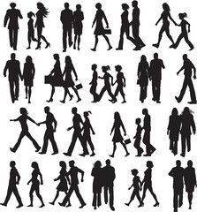 Fototapeta premium hand drawn silhouettes of people