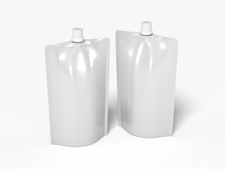 Spout Pouch 3D Render Isolated White for Mockup 3