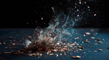 Explosion of coffee beans in dark setting for dynamic product advertising or bold food and beverage branding visuals