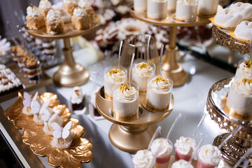 Elegant dessert table featuring assorted treats at a festive celebration