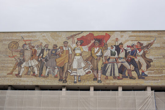 Tirana, Albania, October 19th 2025; A mosaic of Albania&rsquo;s spirit in the center of Tirana&rsquo;s Skanderbeg Square.