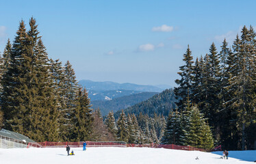 Ski resort Pamporovo in the Rhodopes mountaines in Bulgaria
