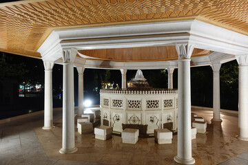 Tirana, Albania, October 17th 2025; Standing in awe before the majestic Namazgah Mosque, a symbol of faith, unity, and architectural brilliance in the heart of Tirana.