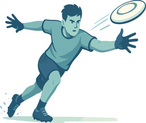 Man catching a frisbee in a dynamic pose sport ultimate frisbee