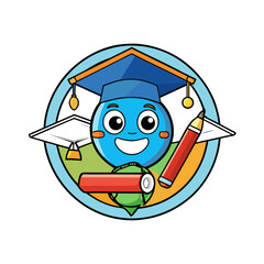 cartoon icons about education, white background. eps