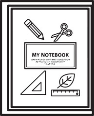Fototapeta premium School Planner Icons & Classroom Labels Bundle – Minimal Black Clipart Vector Set