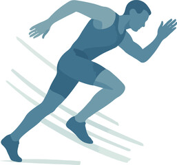 Runner in motion with abstract lines running athlete
