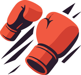 Obraz premium Red Boxing Gloves in Motion sport fight