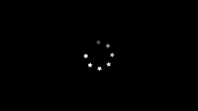 Circle Stars Loading Icon Circle on black Background. 4k Video
