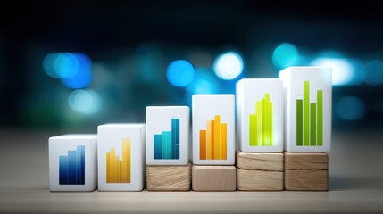 Business growth visualization data insights modern office infographic elements abstract background close-up view data analysis concept