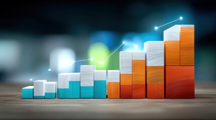 Business growth visualization financial analysis chart representation modern office aesthetic viewpoint performance metrics