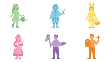Vibrant Seasonal Icons Spring Gardening Easter Celebration and More Diverse Holiday Activity Illustrations