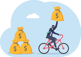 illustration of a corruptor stealing company business assets
