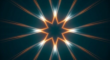Luminous Starburst Radiating Energy, Abstract Background Presentation