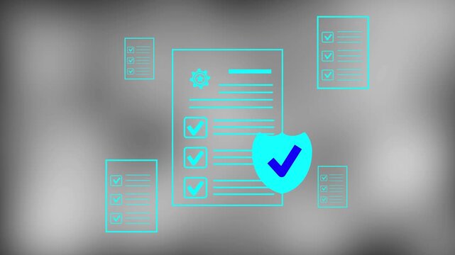 Businessman checking steps through document with a list of checkboxes ,regulation ,practices and policies ,Terms and conditions ,Examination of ethical rules ,Evaluate quality and efficiency