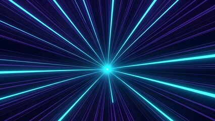 Obraz premium Futuristic Blue Light Rays Explosion Abstract Background for Technology and Science