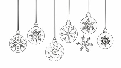 Elegant Christmas Ornaments with Snowflake Designs.