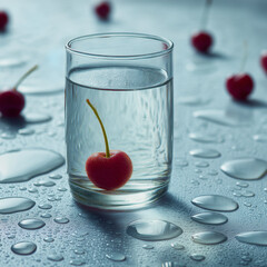 cherry in glass