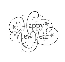 Elegant New Year Calligraphy Stylish Festive Greeting Text Decorative Holiday Lettering