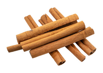 Cinnamon sticks isolated on transparent background