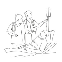 One continuous single drawing line art flat doodle doctor, medicals, hospital, health, health care, care, clinic, disease, therapy. Isolated image hand draw contour on a white background, hand drawn, 