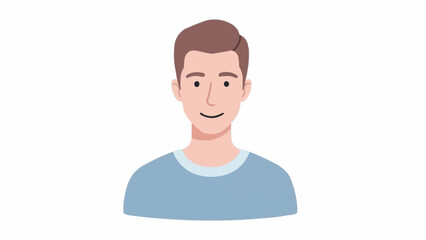 Vector illustration of a smiling young man with brown hair.