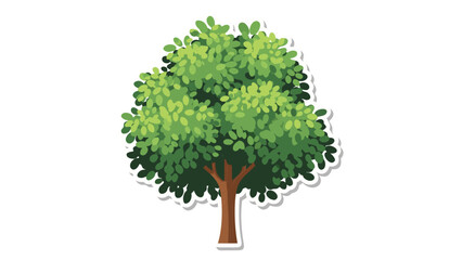 Naklejka premium A Lush Green Deciduous Tree With Dense Foliage And A Sturdy Brown Trunk Against A Transparent Background