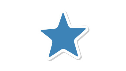 A Simple Blue Five Pointed Star Icon With White Outline And Subtle Shadow Isolated On A Black Background Vector Graphic