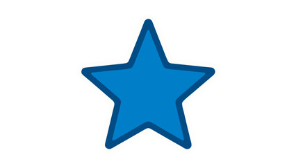 A Simple Blue Star Icon with White Outline on a Black Background