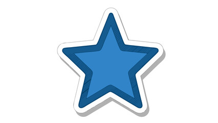 A Simple Blue Star With A White Outline And A Subtle Shadow Against A Black Background