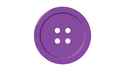 A Single Purple Button with Four Holes Centered on a Black Background Isolated for Crafting and Sewing Projects Detailed and Clean Product Shot