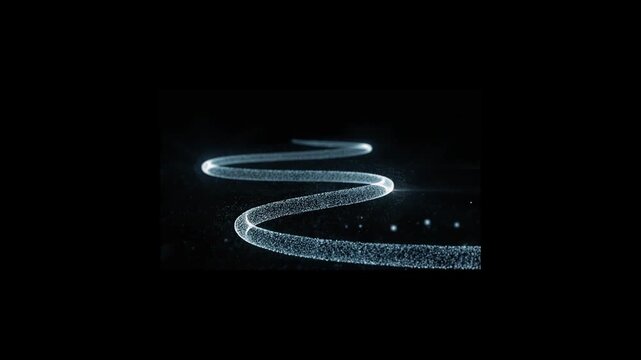 Slow‑moving river of cosmic dust flowing through darkness with glowing floating particulates