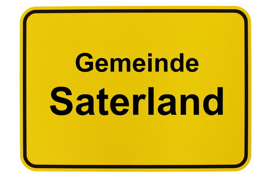 Illustration eines Ortsschildes der Gemeinde Saterland in Niedersachsen	